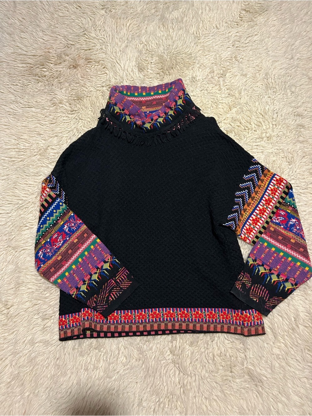 Vintage 80s designer boho Joye Fun brand sweater